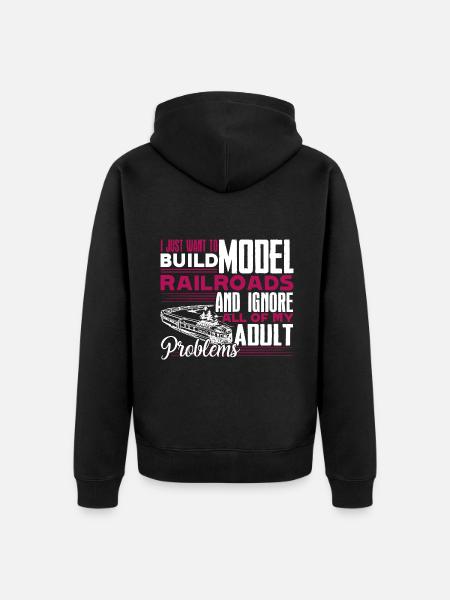 Model Railroad Build Model Railroads - Unisex Premium Organic Zip Hoodie - black
