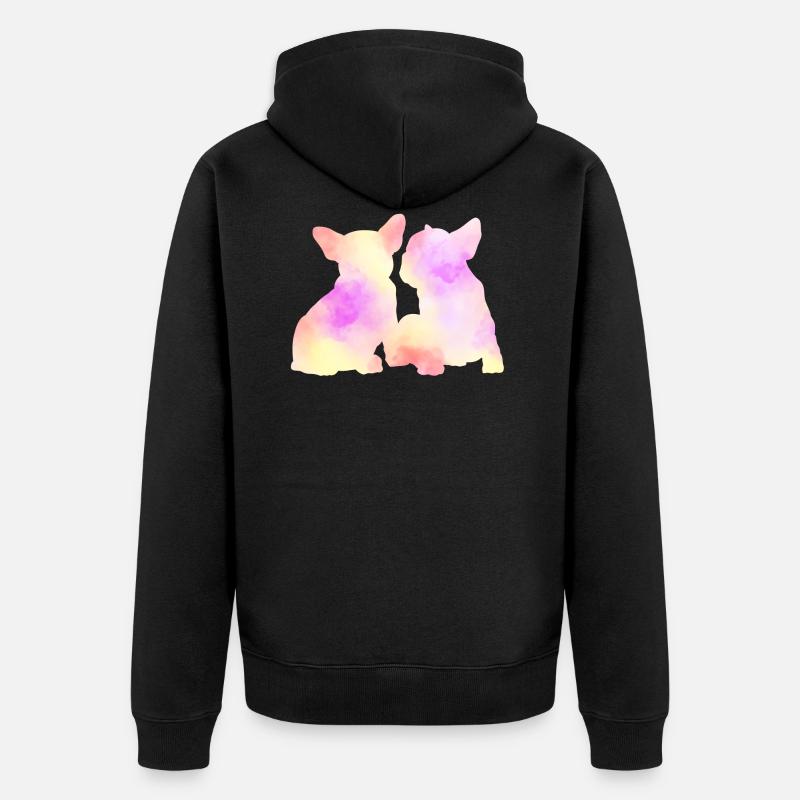 bouledogue français - Veste à capuche bio Premium Unisexe - noir