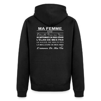 ❤ MA FEMME EST LA MEILLEURE ❤ - Veste à capuche bio Premium Unisexe - noir - Dos - Nico (187cm)