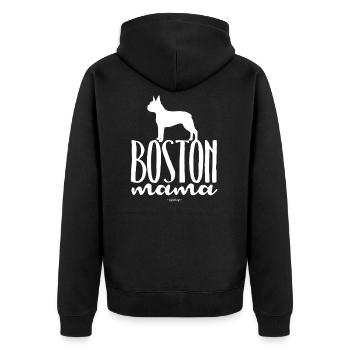 bostonmamaz - Unisex Premium Organic Zip Hoodie - black - Back - Nico (187cm)