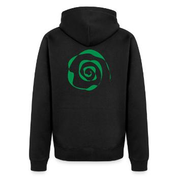 spirale verte - Veste à capuche bio Premium Unisexe - noir - Dos - Nico (187cm)
