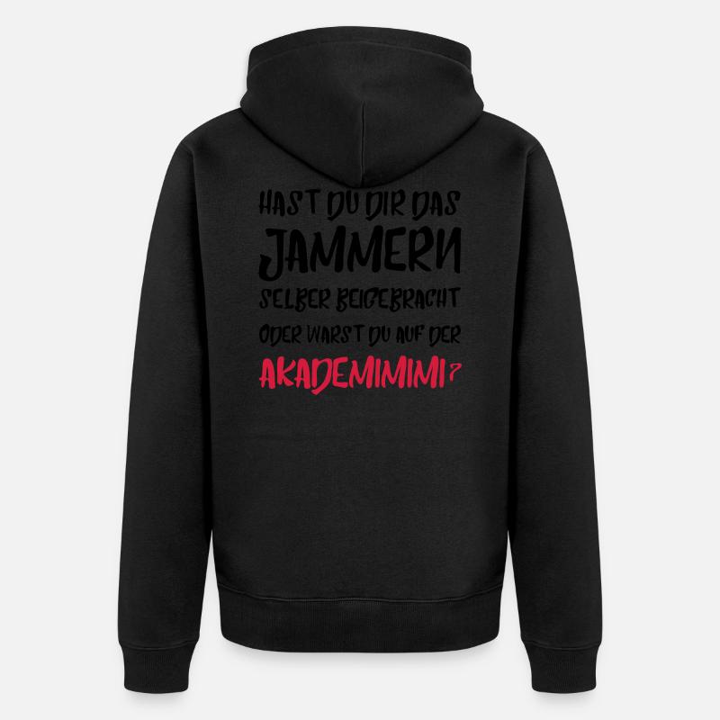 Akademimimi Spruch Geschenk Witzig - Unisex Premium Bio Zip Hoodie - Schwarz
