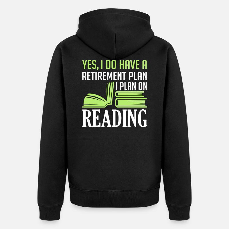Plan on Reading - Unisex Premium Bio Zip Hoodie - Schwarz