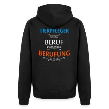 Tierpfleger Beruf - Unisex Premium Bio Zip Hoodie - Schwarz - Hinten - Nico (187cm)