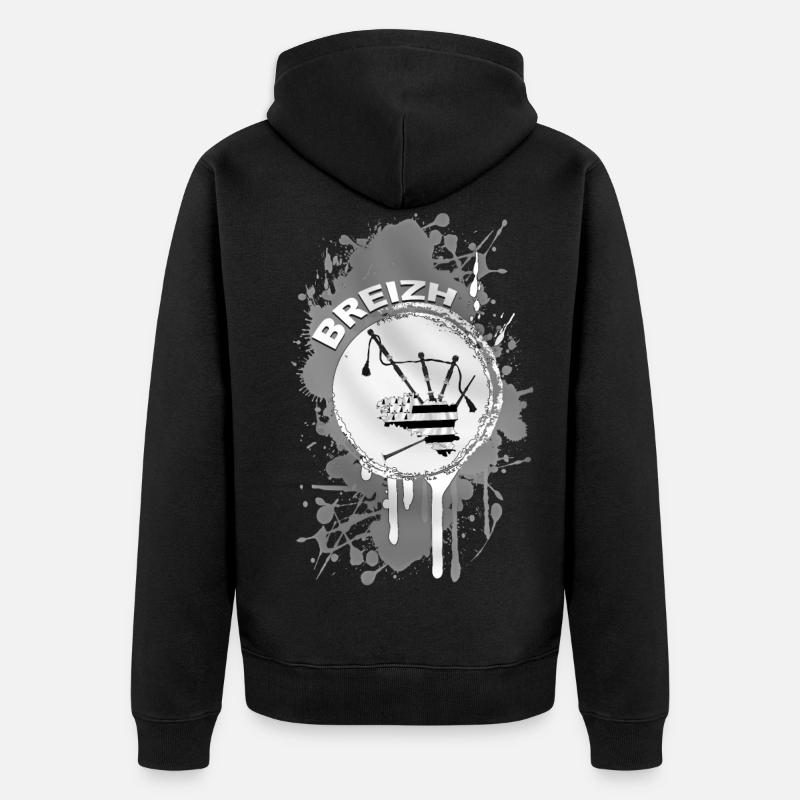 Breizh Bagpipe - Veste à capuche bio Premium Unisexe - noir