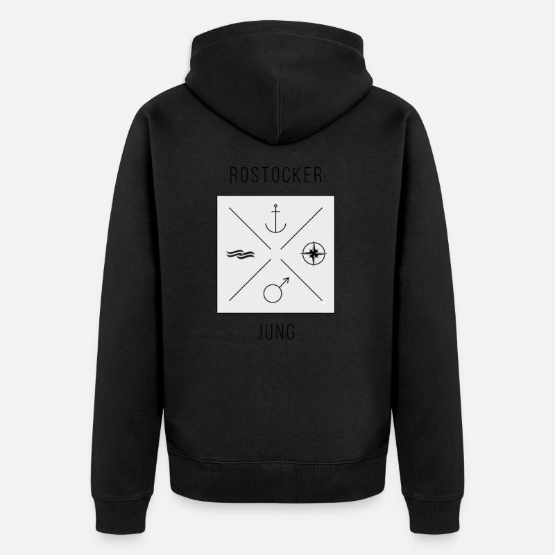 Rostocker Jung - Unisex Premium Bio Zip Hoodie - Schwarz