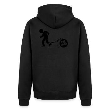 Ehesklave - Unisex Premium Bio Zip Hoodie - Schwarz - Hinten - Nico (187cm)