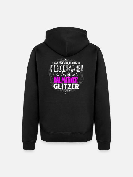 DALMATINER Glitzer - Unisex Premium Bio Zip Hoodie - Schwarz
