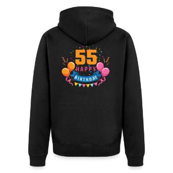 55e anniversaire de 55 ans Joyeux anniversaire cadeau - Veste à capuche bio Premium Unisexe - noir - Dos - Nico (187cm)