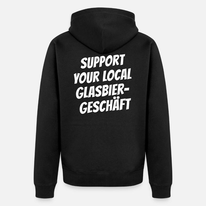Glasbiergeschäft - Unisex Premium Bio Zip Hoodie - Schwarz