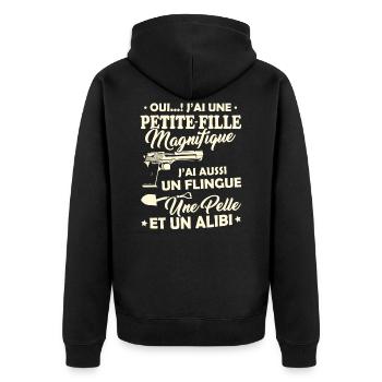 T-shirt pour Grand-Père - Petite-Fille Magnifique - Veste à capuche bio Premium Unisexe - noir - Dos - Nico (187cm)