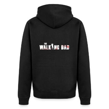 The Walking Dad - Unisex Premium Bio Zip Hoodie - Schwarz - Hinten - Nico (187cm)