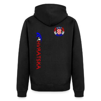 Croatie Football - Veste à capuche bio Premium Unisexe - noir - Dos - Nico (187cm)