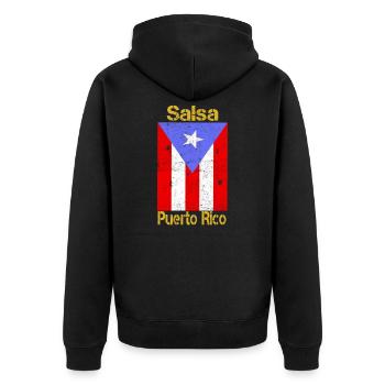 Tee shirt Cadeau Musique Latino Salsa de Puerto Rico - Veste à capuche bio Premium Unisexe - noir - Dos - Nico (187cm)