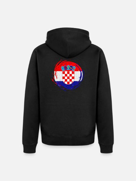 Kroatien - Unisex Premium Bio Zip Hoodie - Schwarz