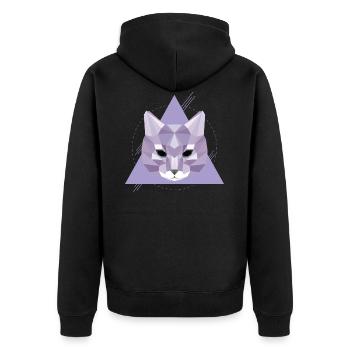 Geometric cat | Low poly cat's head gift - Unisex Premium Organic Zip Hoodie - black - Back - Nico (187cm)