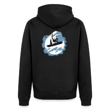 Snowboarding - Unisex Premium Bio Zip Hoodie - Schwarz - Hinten - Nico (187cm)