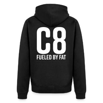 Keto ketogenic diet MCT ketosis shirt gift shirt - Unisex Premium Organic Zip Hoodie - black - Back - Nico (187cm)