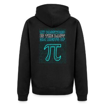 Mathe Sprüche, Geschenk zB Geburtstag, Nerd Pi Day - Unisex Premium Bio Zip Hoodie - Schwarz - Hinten - Nico (187cm)