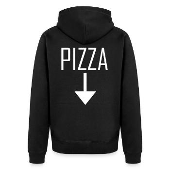 PIZZA - Veste à capuche bio Premium Unisexe - noir - Dos - Nico (187cm)