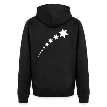 Sterne - Unisex Premium Bio Zip Hoodie - Schwarz - Hinten - Nico (187cm)