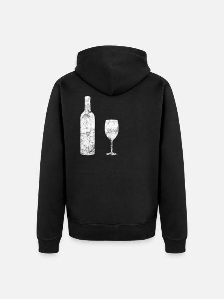 Wein - Unisex Premium Bio Zip Hoodie - Schwarz