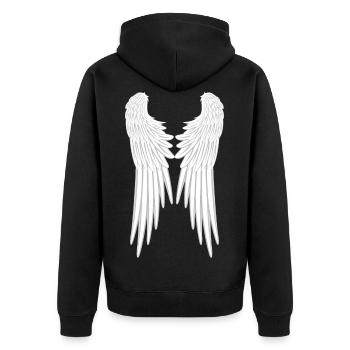 Ailes d'anges - Veste à capuche bio Premium Unisexe - noir - Dos - Nico (187cm)