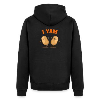 I Yam - elle est ma patate douce - Veste à capuche bio Premium Unisexe - noir - Dos - Nico (187cm)