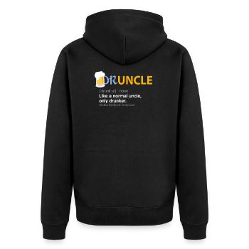 Druncle like an uncle definition drunker beer - Unisex Premium Organic Zip Hoodie - black - Back - Nico (187cm)