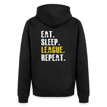 Mangez Sommeil Ligue Répétez - Veste à capuche bio Premium Unisexe - noir - Dos - Nico (187cm)