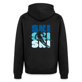 Skieurs, ski - Veste à capuche bio Premium Unisexe - noir - Dos - Nico (187cm)
