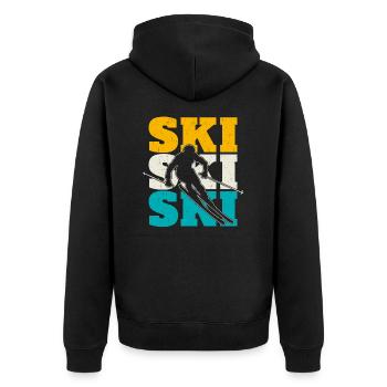 Skieurs, ski - Veste à capuche bio Premium Unisexe - noir - Dos - Nico (187cm)