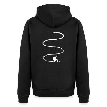 Snowboard Snowboarding - Unisex Premium Bio Zip Hoodie - Schwarz - Hinten - Nico (187cm)