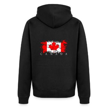 Canada Canada Vancouver Drapeau Drapeau Drapeau Drapeau - Veste à capuche bio Premium Unisexe - noir - Dos - Nico (187cm)