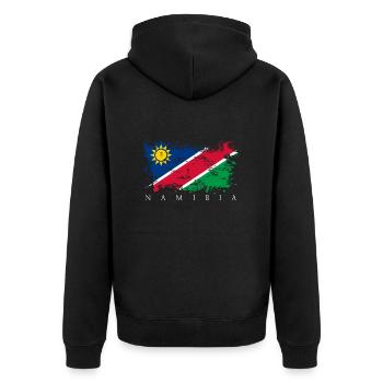 Namibie Afrique Drapeau Drapeau Personnes État Fierté Pays - Veste à capuche bio Premium Unisexe - noir - Dos - Nico (187cm)