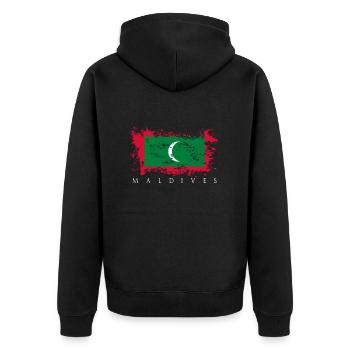 Maldives maldives asie drapeau drapeau tropiques voyage - Veste à capuche bio Premium Unisexe - noir - Dos - Nico (187cm)