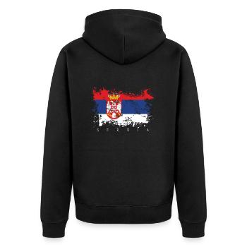 Serbie drapeau de la serbie drapeau pays personnes fierté - Veste à capuche bio Premium Unisexe - noir - Dos - Nico (187cm)