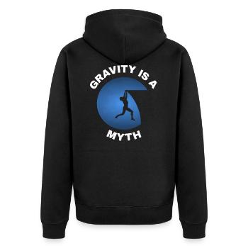 La gravité est un mythe - Veste à capuche bio Premium Unisexe - noir - Dos - Nico (187cm)
