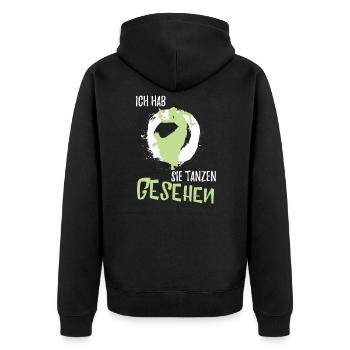 ich hab sie tanzen gesehen green girl - Unisex Premium Bio Zip Hoodie - Schwarz - Hinten - Nico (187cm)