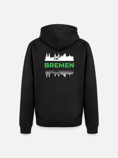Bremen Grün Bundesland Deutsche Städte Ort Reise - Unisex Premium Bio Zip Hoodie - Schwarz
