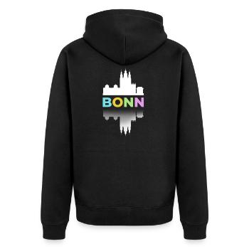 Bonn Bunt We are more German cities big city - Unisex Premium Organic Zip Hoodie - black - Back - Nico (187cm)