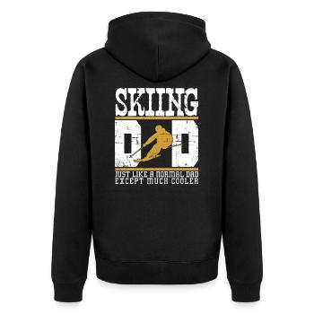 Skiing Dad - Unisex Premium Organic Zip Hoodie - black - Back - Nico (187cm)