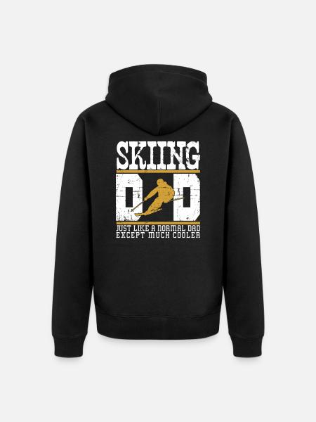 Skiing Dad - Unisex Premium Bio Zip Hoodie - Schwarz