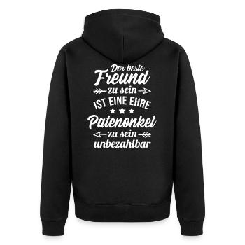 Best Friend and Godfather - godfather goddaughter - Unisex Premium Organic Zip Hoodie - black - Back - Nico (187cm)