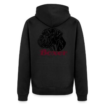 588 Boxer - Unisex Premium Organic Zip Hoodie - black - Back - Nico (187cm)