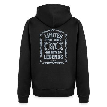 1970 Born - 51 birthday born 1970 - Unisex Premium Organic Zip Hoodie - black - Back - Nico (187cm)