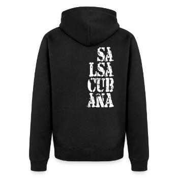 Salsa Cubana -Latino Tanz Geschenk T-Shirt - Unisex Premium Bio Zip Hoodie - Schwarz - Hinten - Nico (187cm)