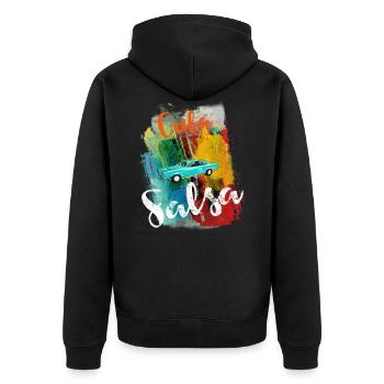 T-shirt vintage Cuba Salsa Havana - Veste à capuche bio Premium Unisexe - noir - Dos - Nico (187cm)