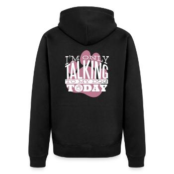 Talk to the dog - Unisex Premium Organic Zip Hoodie - black - Back - Nico (187cm)