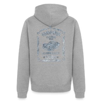 Voiture vintage Oldtimer Cuba La Havane - Veste à capuche bio Premium Unisexe - gris chiné - Dos - Nico (187cm)
